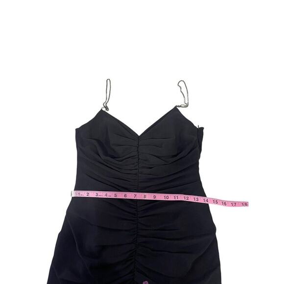 Vintage ABS Evening Y2K Style Ruched Black Evening Gown Womens 8 - Picture 10 of 13